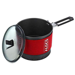 Planet Gates 02 Outdoor Camping Cookware 1.3L Camping Pot with Folding Handle Heat Exchange with Bowl Cup