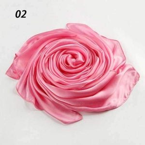 Planet Gates 02 Pink / One Size Women Spring Silk Scarf Soft Smooth Solid Color Long Shawl Summer Beach Cover-Up Wraps Sun-Protective Scarves 90*180