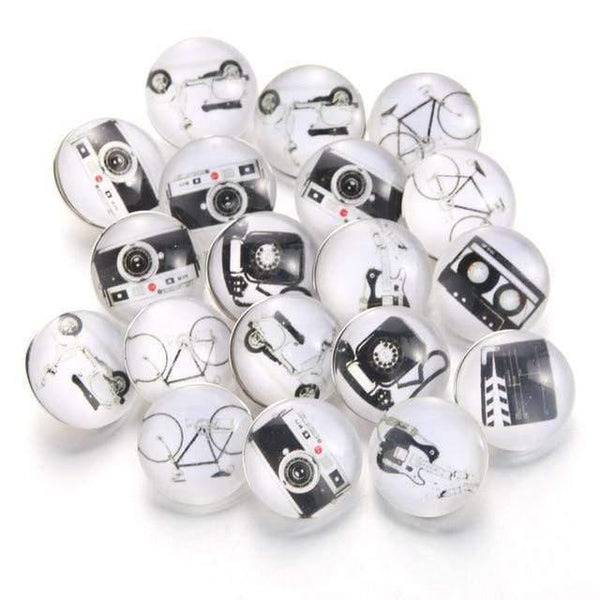 Planet Gates 020906 10pcs/lot Mixed Colors & Pattern 18mm Glass Snap Button Jewelry Faceted Glass Snap Fit Snap Earrings Bracelet Jewelry