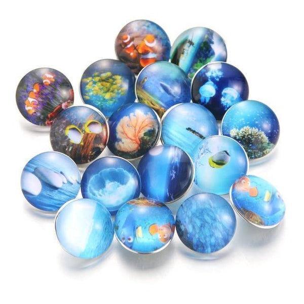 Planet Gates 020910 10pcs/lot Mixed Colors & Pattern 18mm Glass Snap Button Jewelry Faceted Glass Snap Fit Snap Earrings Bracelet Jewelry