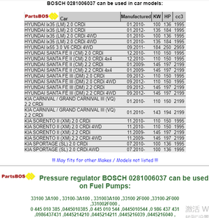 Planet Gates 0281006037 31402-2F000 PRESSURE CONTROL VALVE for CRDI engines 31402-2F000 314022F000