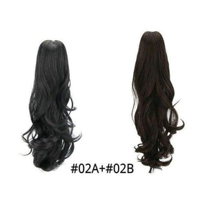 Planet Gates 02A-02B / 18inches 18" Synthetic Claw Clip On Ponytail Extensions Brown Blonde Wave Clip In Hair Extensions Ponytail Wig Heat Resistant Hair Pieces