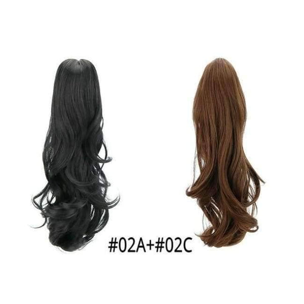 Planet Gates 02A-02C / 18inches 18" Synthetic Claw Clip On Ponytail Extensions Brown Blonde Wave Clip In Hair Extensions Ponytail Wig Heat Resistant Hair Pieces