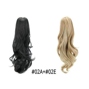 Planet Gates 02A-02E / 18inches 18" Synthetic Claw Clip On Ponytail Extensions Brown Blonde Wave Clip In Hair Extensions Ponytail Wig Heat Resistant Hair Pieces