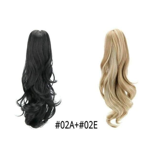Planet Gates 02A-02E / 18inches 18" Synthetic Claw Clip On Ponytail Extensions Brown Blonde Wave Clip In Hair Extensions Ponytail Wig Heat Resistant Hair Pieces