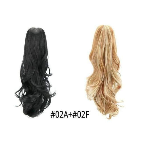 Planet Gates 02A-02F / 18inches 18" Synthetic Claw Clip On Ponytail Extensions Brown Blonde Wave Clip In Hair Extensions Ponytail Wig Heat Resistant Hair Pieces