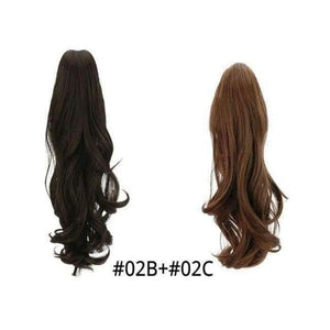 Planet Gates 02B-02C / 18inches 18" Synthetic Claw Clip On Ponytail Extensions Brown Blonde Wave Clip In Hair Extensions Ponytail Wig Heat Resistant Hair Pieces