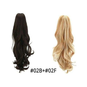 Planet Gates 02B-02F / 18inches 18" Synthetic Claw Clip On Ponytail Extensions Brown Blonde Wave Clip In Hair Extensions Ponytail Wig Heat Resistant Hair Pieces