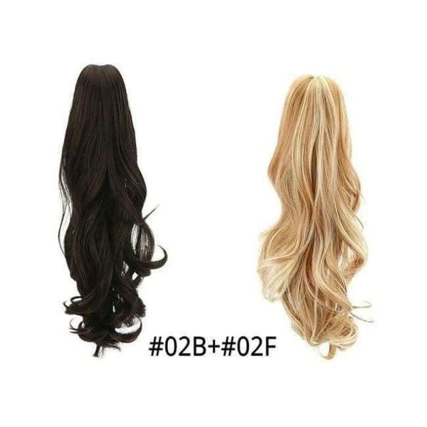 Planet Gates 02B-02F / 18inches 18" Synthetic Claw Clip On Ponytail Extensions Brown Blonde Wave Clip In Hair Extensions Ponytail Wig Heat Resistant Hair Pieces