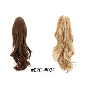 Planet Gates 02C-02F / 18inches 18" Synthetic Claw Clip On Ponytail Extensions Brown Blonde Wave Clip In Hair Extensions Ponytail Wig Heat Resistant Hair Pieces