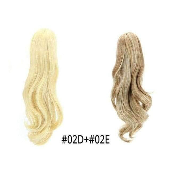 Planet Gates 02D-02E / 18inches 18" Synthetic Claw Clip On Ponytail Extensions Brown Blonde Wave Clip In Hair Extensions Ponytail Wig Heat Resistant Hair Pieces