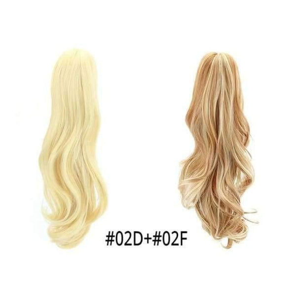 Planet Gates 02D-02F / 18inches 18" Synthetic Claw Clip On Ponytail Extensions Brown Blonde Wave Clip In Hair Extensions Ponytail Wig Heat Resistant Hair Pieces