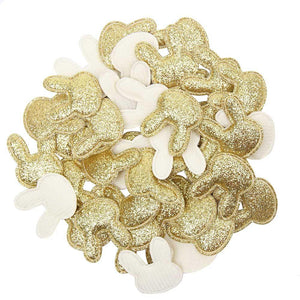 Planet Gates 03 100pcs Glitter Patches Shiny Solid Crown Heart Star Rabbit Accessory For Apparel Sewing Materials Garment Decoration