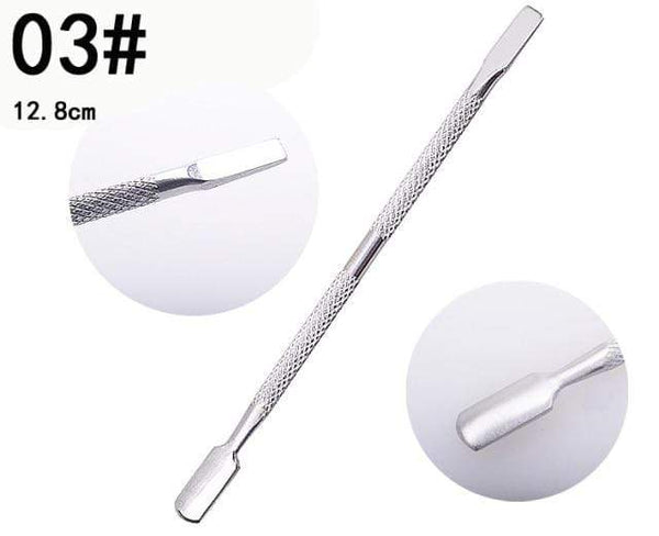 Planet Gates 03 1pc Double-ended Dead Skin Push Stainless Steel Cuticle Pusher Remover For Pedicure Manicure Nail Art Cleaner Care Tool