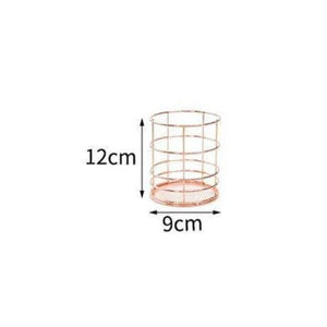 Planet Gates 03 1pcs Rose Gold Metal Pen Holder Box Case Organizer Home Desk Stationery Decor Office School Desk Accessories Supplies
