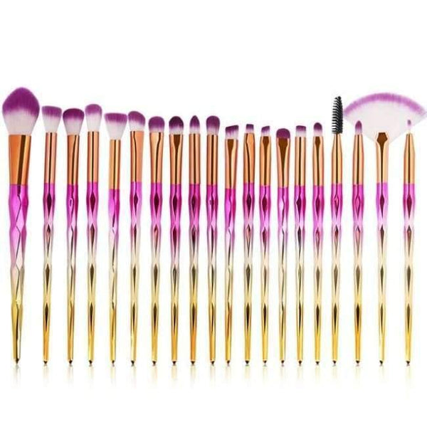 Planet Gates 03 20pcs/Set Multicolor Soft Cosmetic Complete Eyeliner Eye Shadow Brow Lip Foundation Makeup Brushes Set for Women