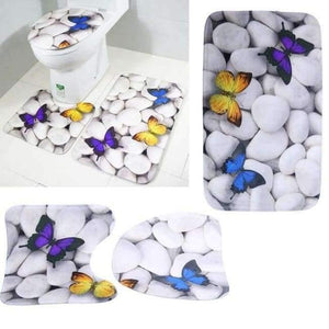 Planet Gates 03 3pcs/set New Pattern Bathroom Carpet Set Skidproof Anti Slip Pedestal Rug Lid Toilet Cover Bath Mat Bathroom Product