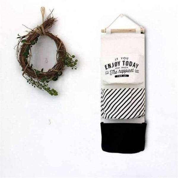 Planet Gates 03 60*20cm Cotton Letters Printed Hanging Organizer for Cosmetic Sundries Folding Storage Bag Home Storage & Organization