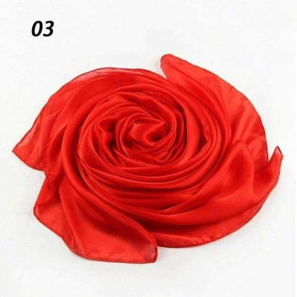 Planet Gates 03 Big Red / One Size Women Spring Silk Scarf Soft Smooth Solid Color Long Shawl Summer Beach Cover-Up Wraps Sun-Protective Scarves 90*180