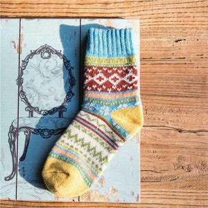 Planet Gates 03 blue cuff Winter Rabbit Wool funny Socks women Keep Warm Socks Woman Socks Thickening Thick Thread Socks 5pairs/lot