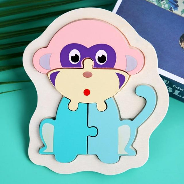 Planet Gates 04 / China 3D Wooden Puzzle Toys For Children Cartoon Animal Vehicle Wood PuzzlesJigsaw Intelligence Kid Baby Early Educational Toys Gifts