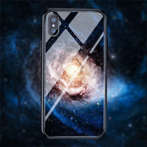 Planet Gates 04 / For iPhone 6 6s H&A Luxury Tempered Glass Phone Case For iPhone 7 8 6 6s Plus Silicone Star Space Pattern Cover For iPhone X XR XS XSMax Case