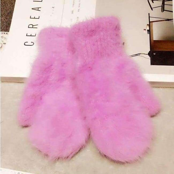 Planet Gates 04 / One Size 2015 Winter New Arrival Women Soft Wool rabbit hair Warm Knit Gloves Fashion Lovely Warmer Girls' candy color Mittens Gloves