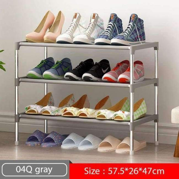 Planet Gates 04Q gray Multi Layer Shoe Rack with handrail Galvanized steel pipe shoe cabinet shoe organizer removable shoe storage for home furniture