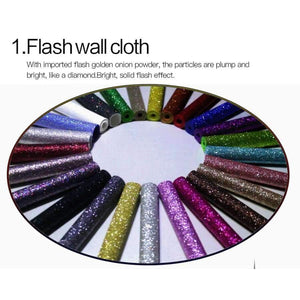 Planet Gates 05-1Black / 3.45square meter 5m*0.69mModern Solid 3D Wallpaper Chunky Glitter Wallpaper For Home decor Living Room Textile Wall paper Bling Stlye Wall Cloth