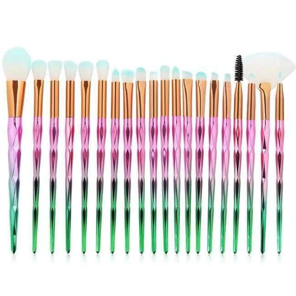 Planet Gates 05 20pcs/Set Multicolor Soft Cosmetic Complete Eyeliner Eye Shadow Brow Lip Foundation Makeup Brushes Set for Women