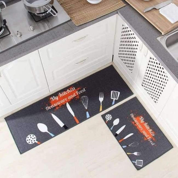 Planet Gates 05 / 40cmx60cm Kitchen Accessory Knife Pattern Food Theme Carpet Tapete Soft Fabric Home Kitchen Floor Mat Anti Slip Rug Home Decor Front Door