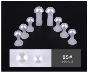 Planet Gates 05-8PCS White ABS Double Layer French Powder Box Recycled Nail Powder Storage Box Portable Infiltration Powder Container Nail Tool D302