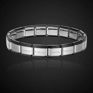 Planet Gates 05 / Each  1CM All 18PCS Theresa brand namination jewelry popular style stainless steel bracelet letter and stretch fashion bangle for everybody jewelry