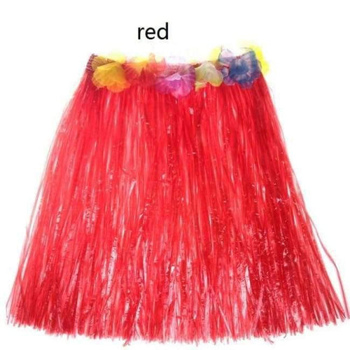 Planet Gates 05 red / 30cm 5PCS/set Plastic Fibers Women Grass Skirts Hula Skirt Hawaiian costumes 30CM/40/CM60CM Ladies Dress Up Festive & Party Supplies