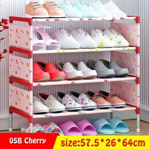 Planet Gates 05B-Cherry Multi Layer Shoe Rack Nonwovens Easy to install Shoe cabinet Shelf Storage Organizer Stand Holder Space Saving Furniture