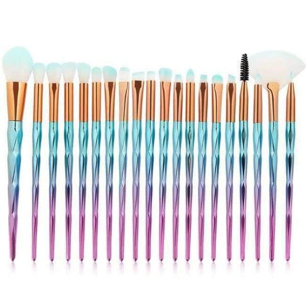 Planet Gates 06 20pcs/Set Multicolor Soft Cosmetic Complete Eyeliner Eye Shadow Brow Lip Foundation Makeup Brushes Set for Women