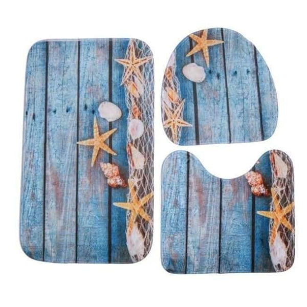 Planet Gates 06 3pcs/set New Pattern Bathroom Carpet Set Skidproof Anti Slip Pedestal Rug Lid Toilet Cover Bath Mat Bathroom Product