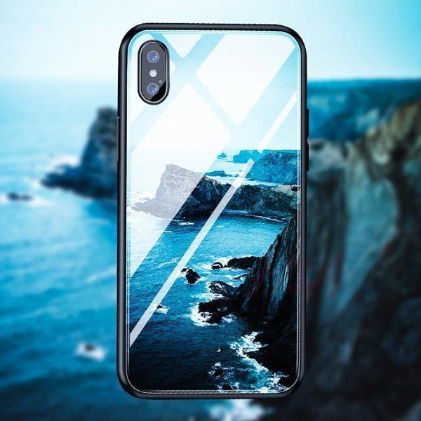 Planet Gates 06 / For iPhone 6 6s H&A Luxury Tempered Glass Phone Case For iPhone 7 8 6 6s Plus Silicone Star Space Pattern Cover For iPhone X XR XS XSMax Case