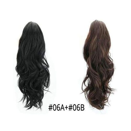 Planet Gates 06A-06B / 16-21inches Synthetic Claw Ponytail Wig Hair Extensions Brown Blonde Wave Clip In Human Ponytail Hair Extensions Heat Resistant Hairpieces
