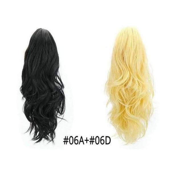 Planet Gates 06A-06D / 16-21inches Synthetic Claw Ponytail Wig Hair Extensions Brown Blonde Wave Clip In Human Ponytail Hair Extensions Heat Resistant Hairpieces