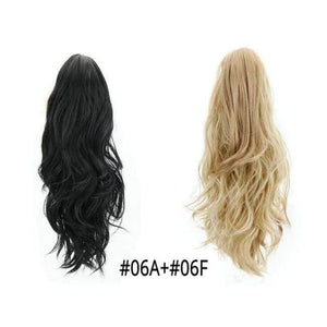 Planet Gates 06A-06F / 16-21inches Synthetic Claw Ponytail Wig Hair Extensions Brown Blonde Wave Clip In Human Ponytail Hair Extensions Heat Resistant Hairpieces
