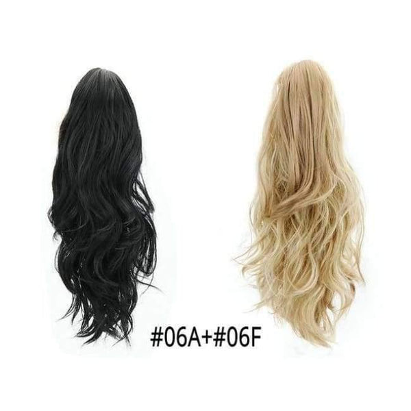 Planet Gates 06A-06F / 16-21inches Synthetic Claw Ponytail Wig Hair Extensions Brown Blonde Wave Clip In Human Ponytail Hair Extensions Heat Resistant Hairpieces