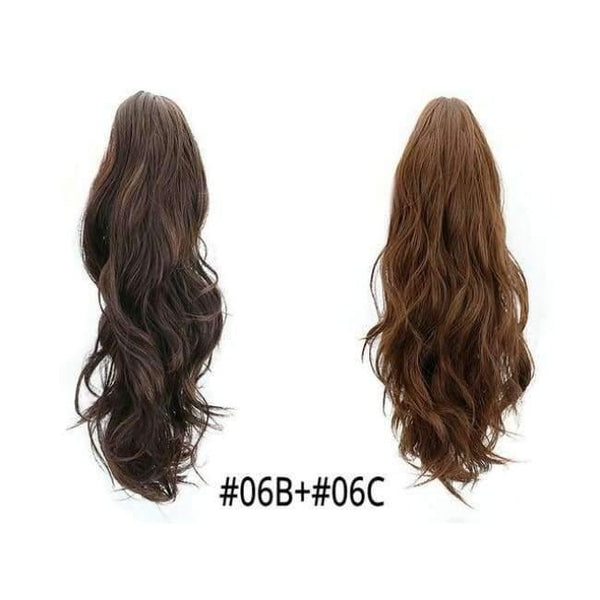 Planet Gates 06B-06C / 16-21inches Synthetic Claw Ponytail Wig Hair Extensions Brown Blonde Wave Clip In Human Ponytail Hair Extensions Heat Resistant Hairpieces