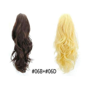 Planet Gates 06B-06D / 16-21inches Synthetic Claw Ponytail Wig Hair Extensions Brown Blonde Wave Clip In Human Ponytail Hair Extensions Heat Resistant Hairpieces