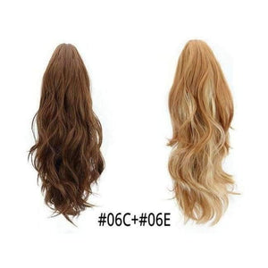 Planet Gates 06C-06E / 16-21inches Synthetic Claw Ponytail Wig Hair Extensions Brown Blonde Wave Clip In Human Ponytail Hair Extensions Heat Resistant Hairpieces