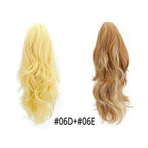 Planet Gates 06D-06E / 16-21inches Synthetic Claw Ponytail Wig Hair Extensions Brown Blonde Wave Clip In Human Ponytail Hair Extensions Heat Resistant Hairpieces