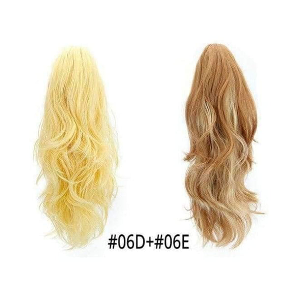 Planet Gates 06D-06E / 16-21inches Synthetic Claw Ponytail Wig Hair Extensions Brown Blonde Wave Clip In Human Ponytail Hair Extensions Heat Resistant Hairpieces