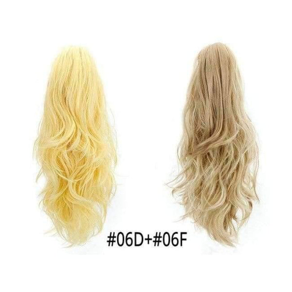 Planet Gates 06D-06F / 16-21inches Synthetic Claw Ponytail Wig Hair Extensions Brown Blonde Wave Clip In Human Ponytail Hair Extensions Heat Resistant Hairpieces