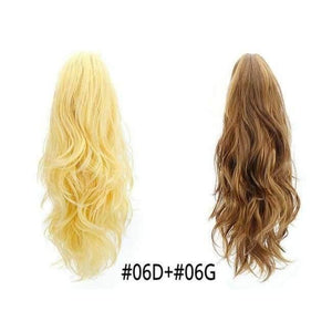 Planet Gates 06D-06G / 16-21inches Synthetic Claw Ponytail Wig Hair Extensions Brown Blonde Wave Clip In Human Ponytail Hair Extensions Heat Resistant Hairpieces
