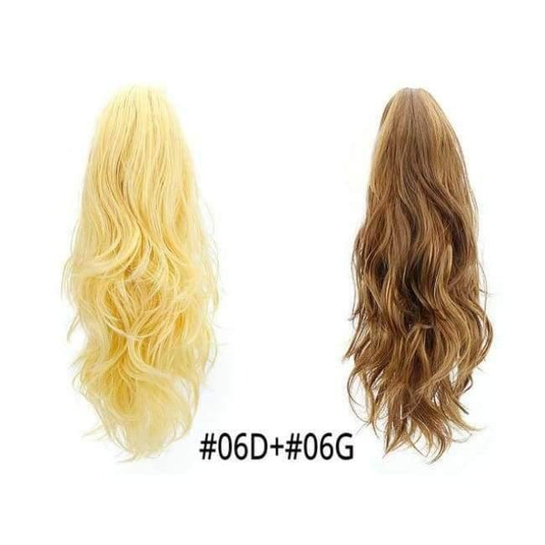 Planet Gates 06D-06G / 16-21inches Synthetic Claw Ponytail Wig Hair Extensions Brown Blonde Wave Clip In Human Ponytail Hair Extensions Heat Resistant Hairpieces